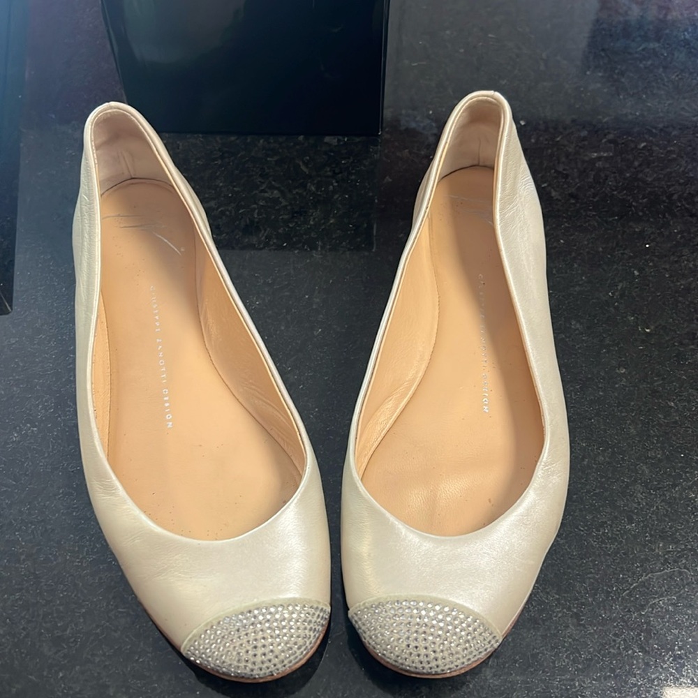 GUISEPPE ZANOTTI DESIGN BEIGE BALLET FLATS 37